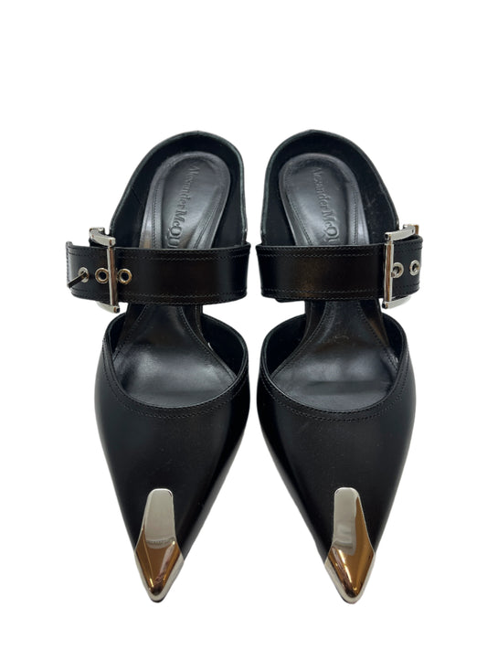 Alexander McQueen Buckle Pointed-Toe Heel Size 38.5