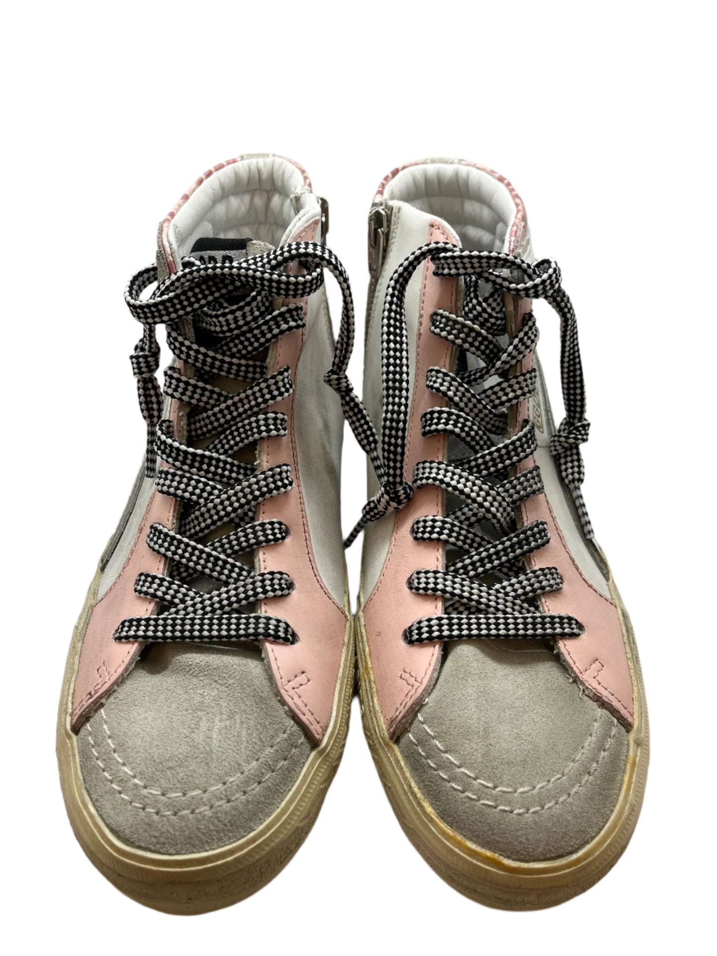 Golden Goose Pink Croc Slide Classic High Top Sneaker Size 38