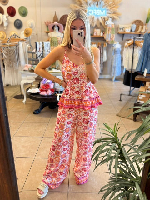 Molly Bracken Melissa Wide Leg Pant - Orange