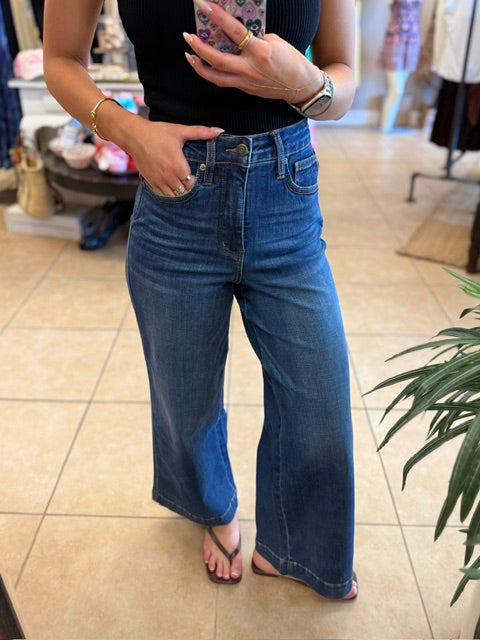 Judy Blue Claudia Ankle Wide Leg - Dark Wash