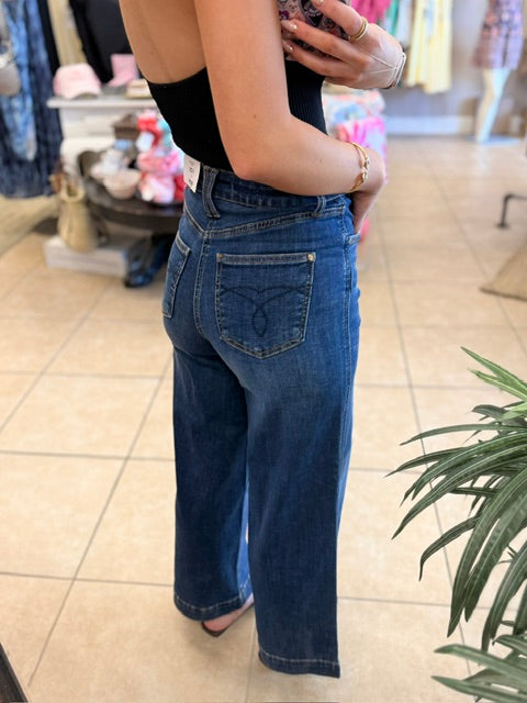 Judy Blue Claudia Ankle Wide Leg - Dark Wash
