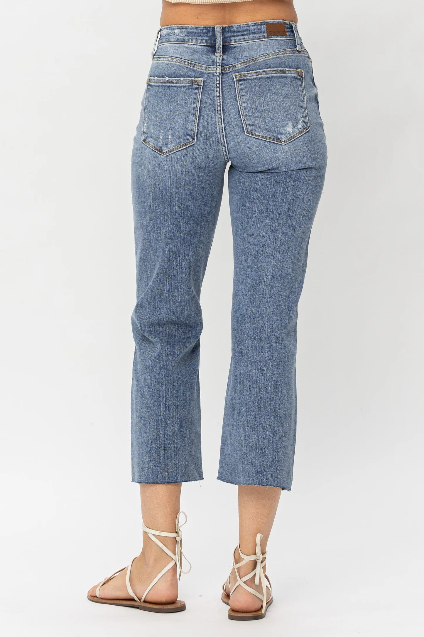 Judy Blue High Waist Destroy Crop Wide Leg Jeans