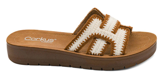 Corkys On the Edge Sandal - Brown Combo