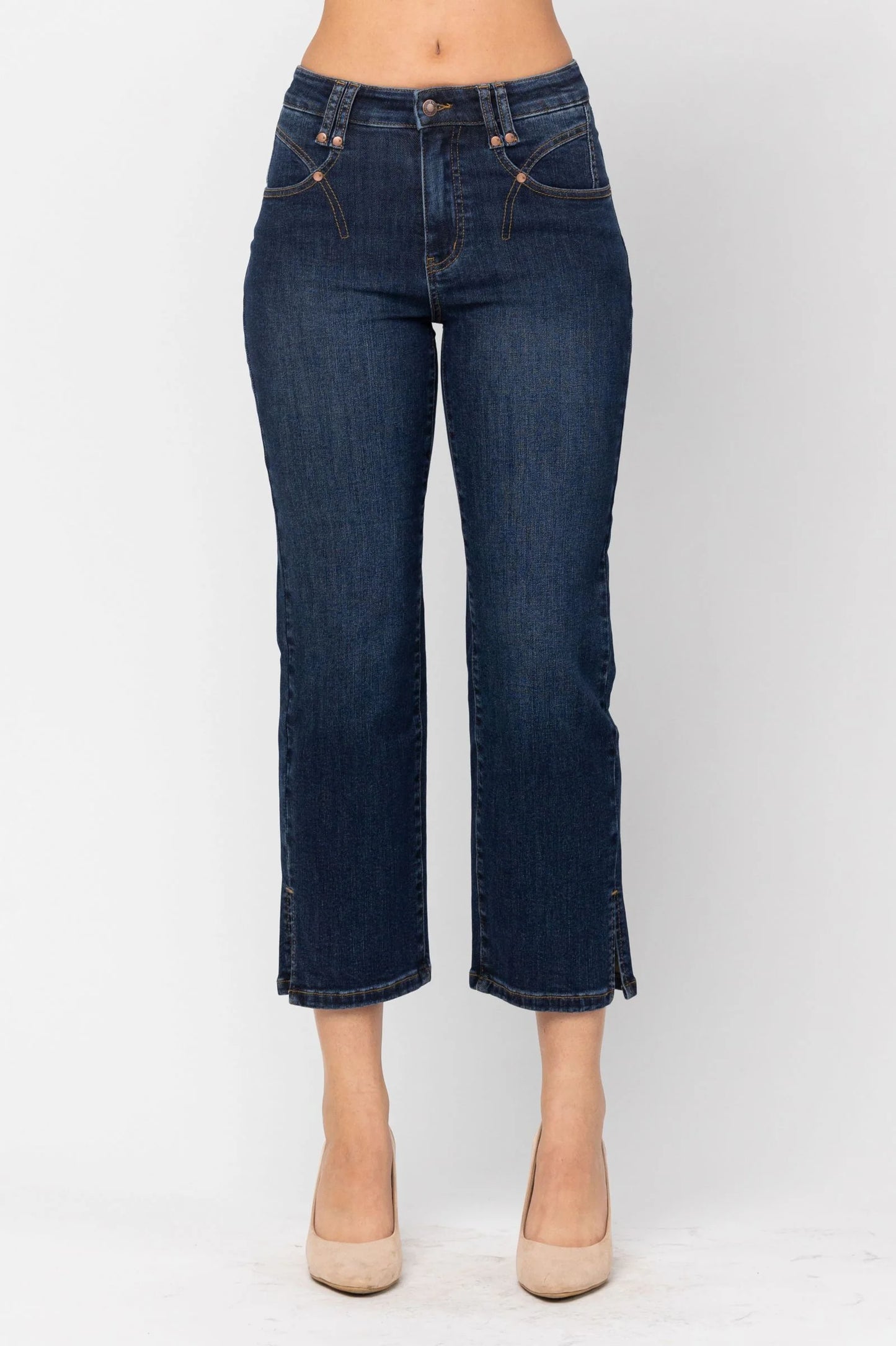 Judy Blue Straight Leg with Pocket Detail Cropped Jean