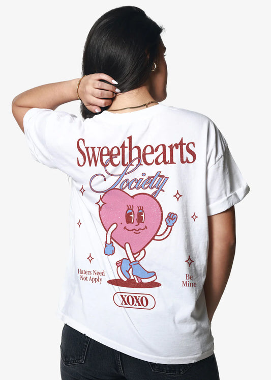 Girl Dangerous Sweetheart Vintage White Boyfriend Tee
