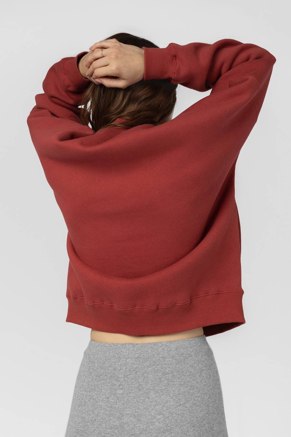 MOD REF - The Troy Sweater | Crew Neck Sweater with Pockets: BRICK