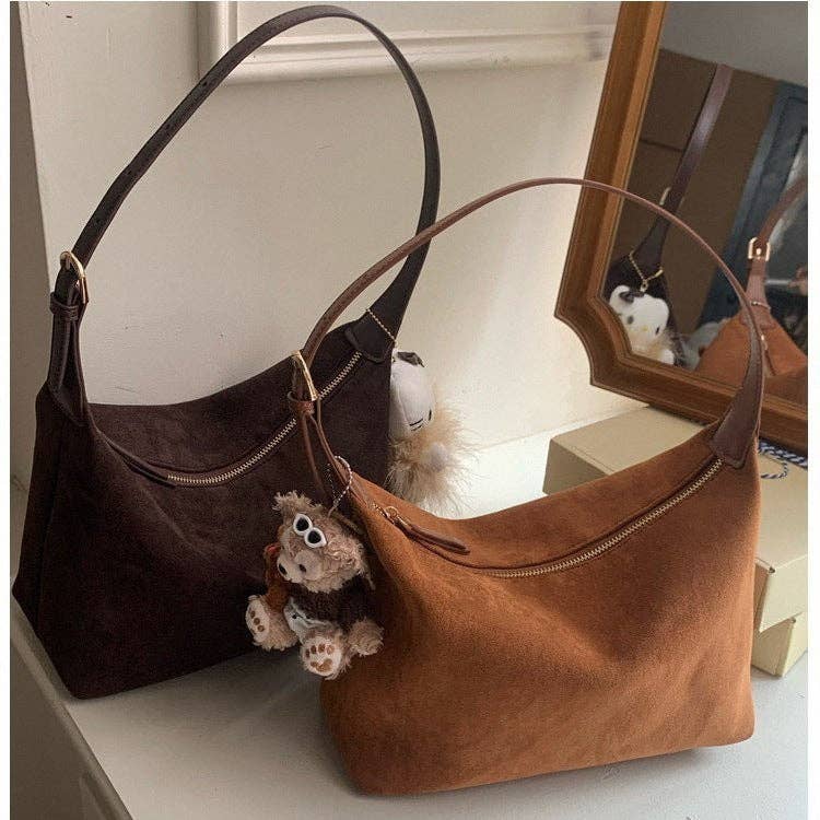 Dipped Shop - Vintage Suede Adjustable Shoulder Crossbody Bag
