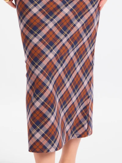 Sadie & Sage Academia Plaid Maxi Skirt