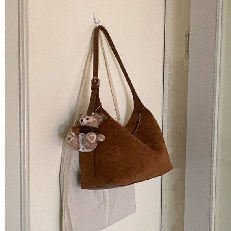 Dipped Shop - Vintage Suede Adjustable Shoulder Crossbody Bag