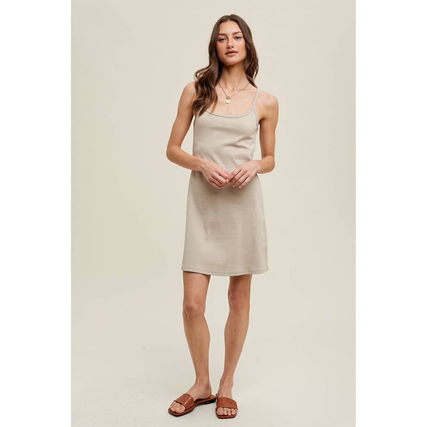 Wishlist Apparel - CAMI RIBBED KNIT MINI DRESS: Espresso