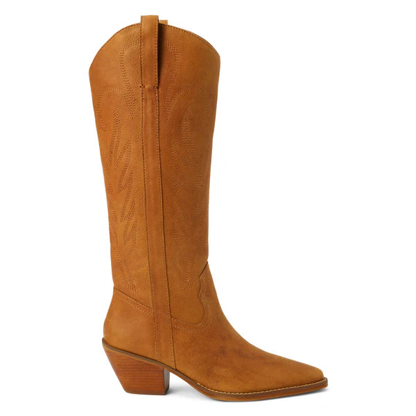 Matisse Agency Leather Western Tall Boot - Caramel