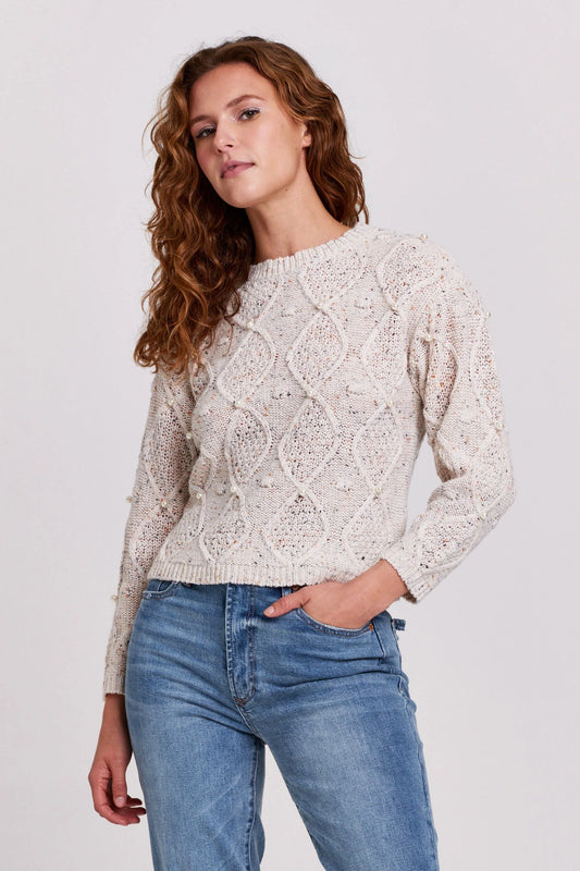 Another Love Amandine Pearl Sweater - BIRCH MELANGE