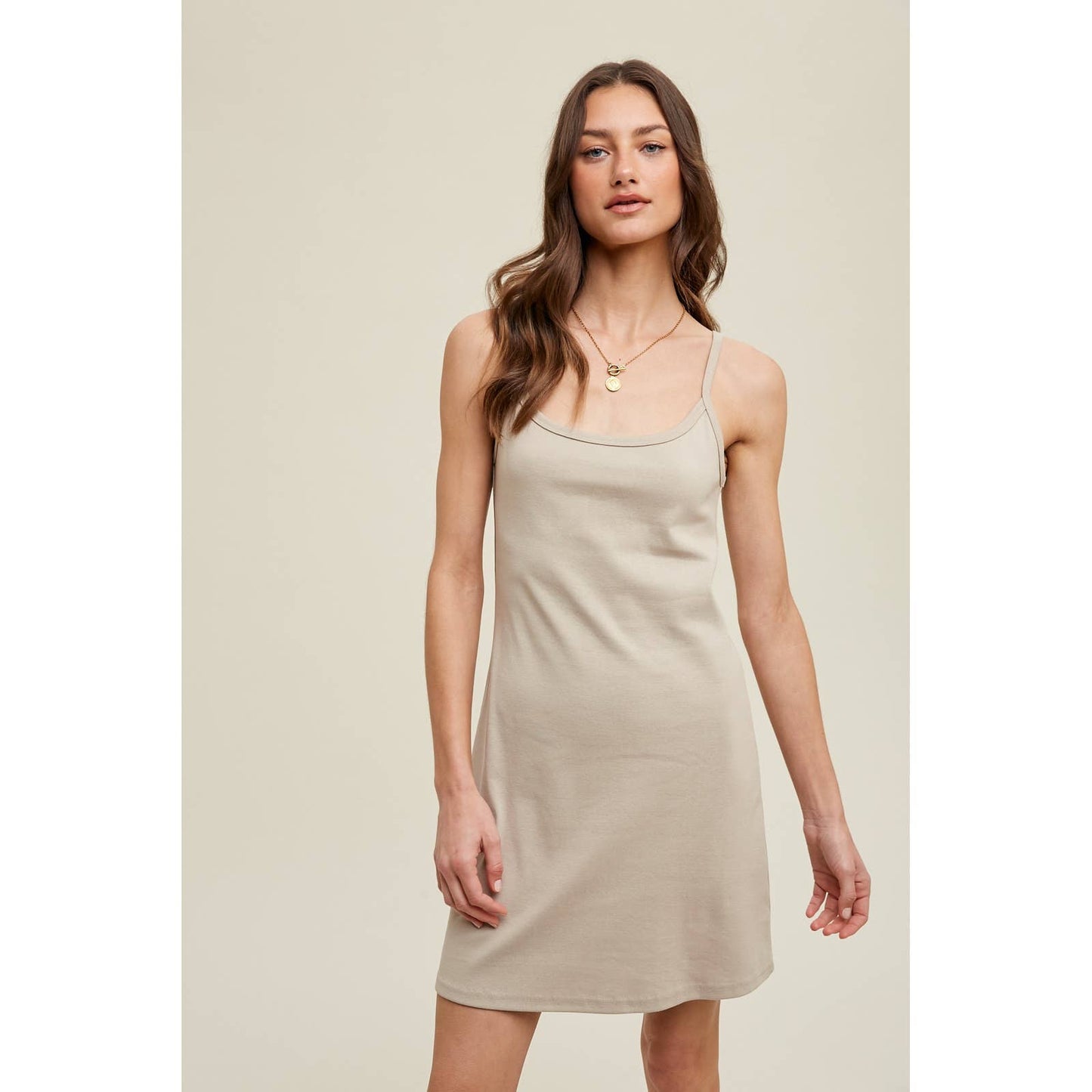 Wishlist Apparel - CAMI RIBBED KNIT MINI DRESS: Espresso