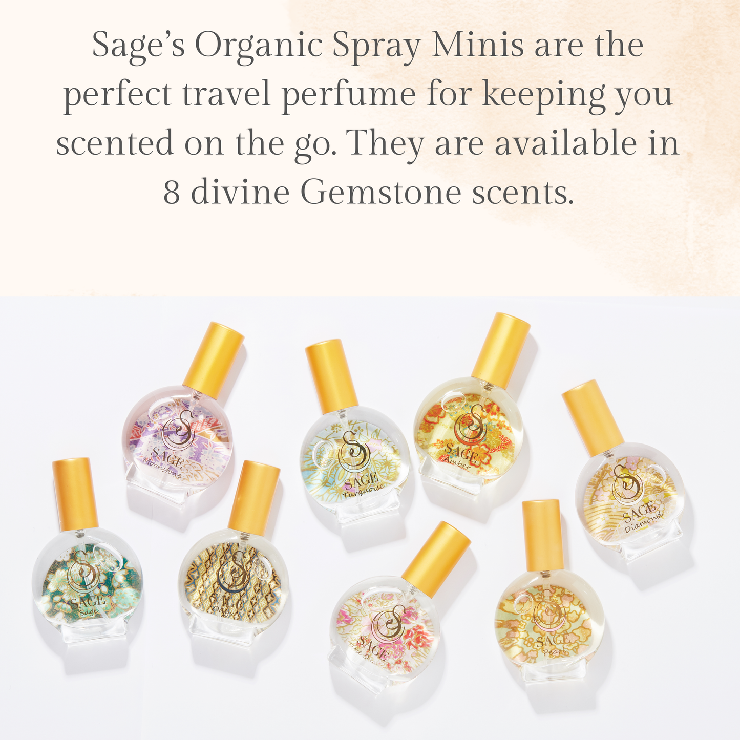 The Sage Lifestyle - A Gemstone Perfumery - Diamond Organic Perfume Eau de Toilette Spray Mini- 1/2 oz: Diamond 1/2 oz Perfume Eau de Toilette