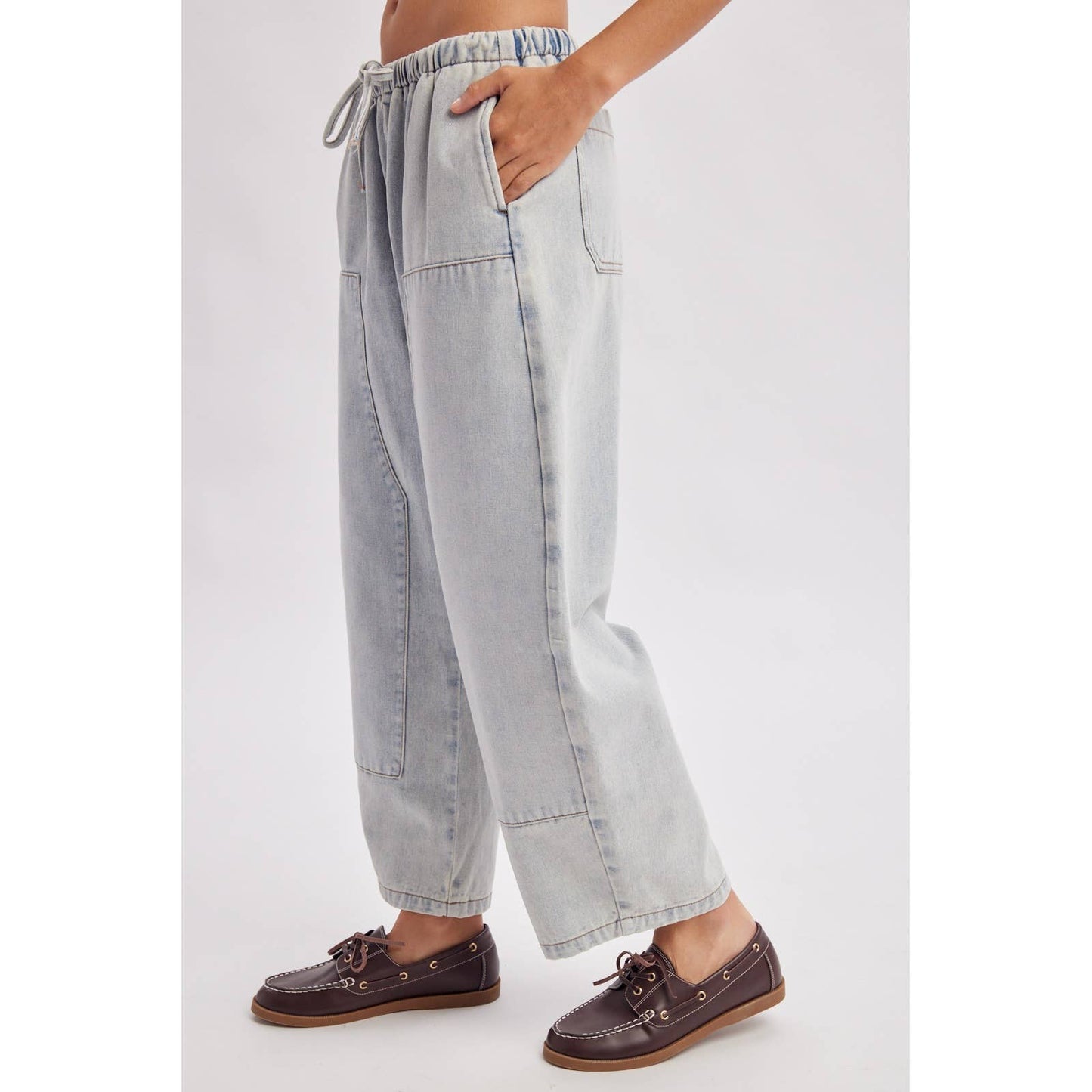 Wishlist Apparel - DRAWSTRING BARREL DENIM PANTS : DENIM