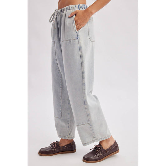 Wishlist Apparel - DRAWSTRING BARREL DENIM PANTS : DENIM