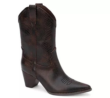 Matisse Benji Western Ankle Boot - Espresso Snake
