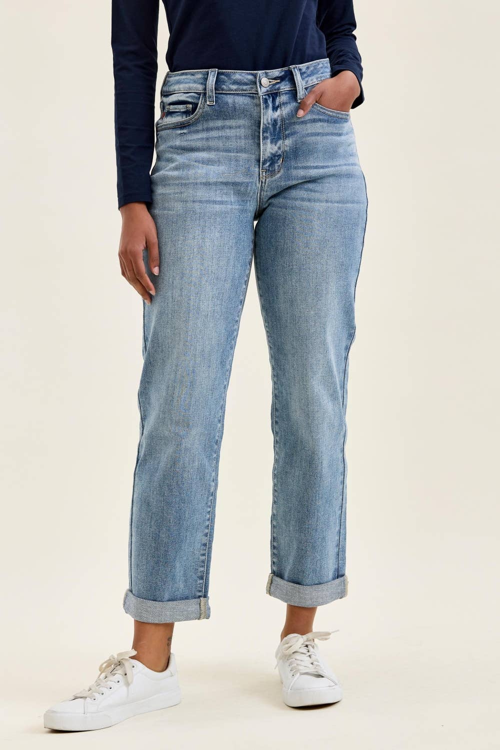 Judy Blue Billie MR Cuffed Jean - Light Wash