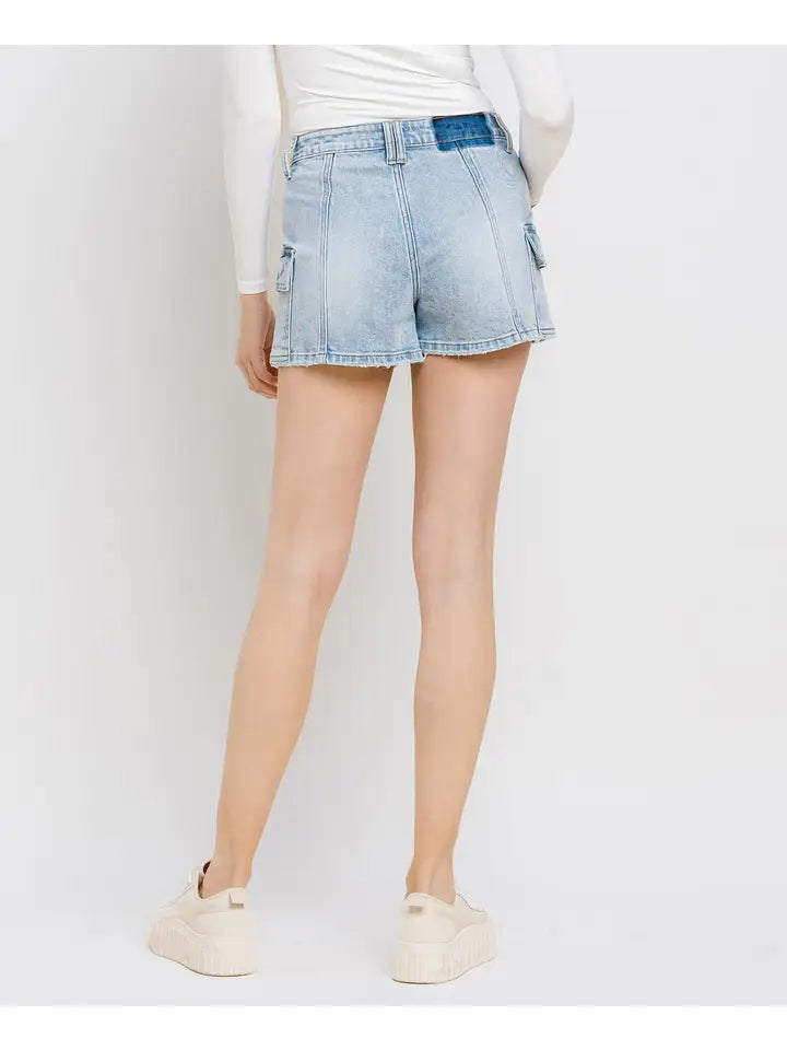 VERVET by FLYING MONKEY High Rise Cargo Mom Shorts