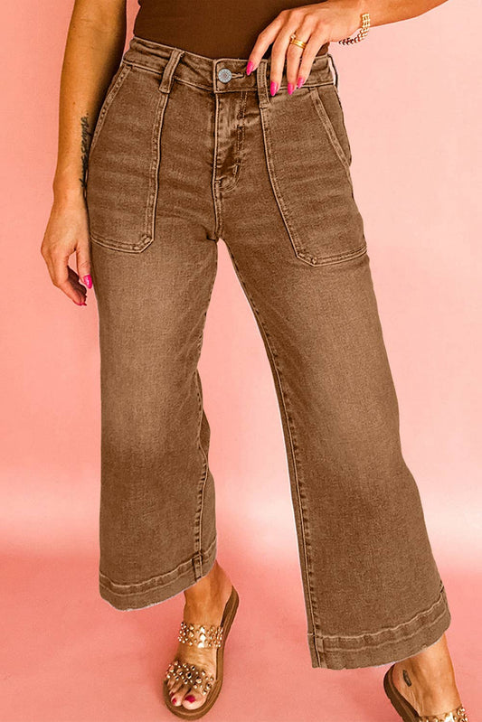 66 Disco Cropped H/R Wide Leg - Light Brown