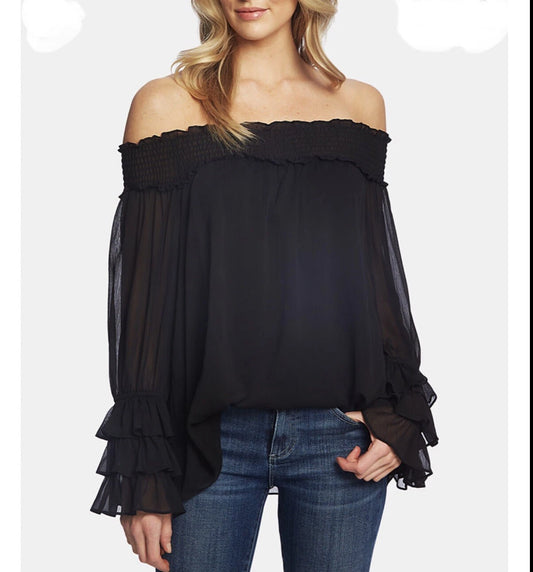 Cece Essentials Off-the-Shoulder Top – Rich Black