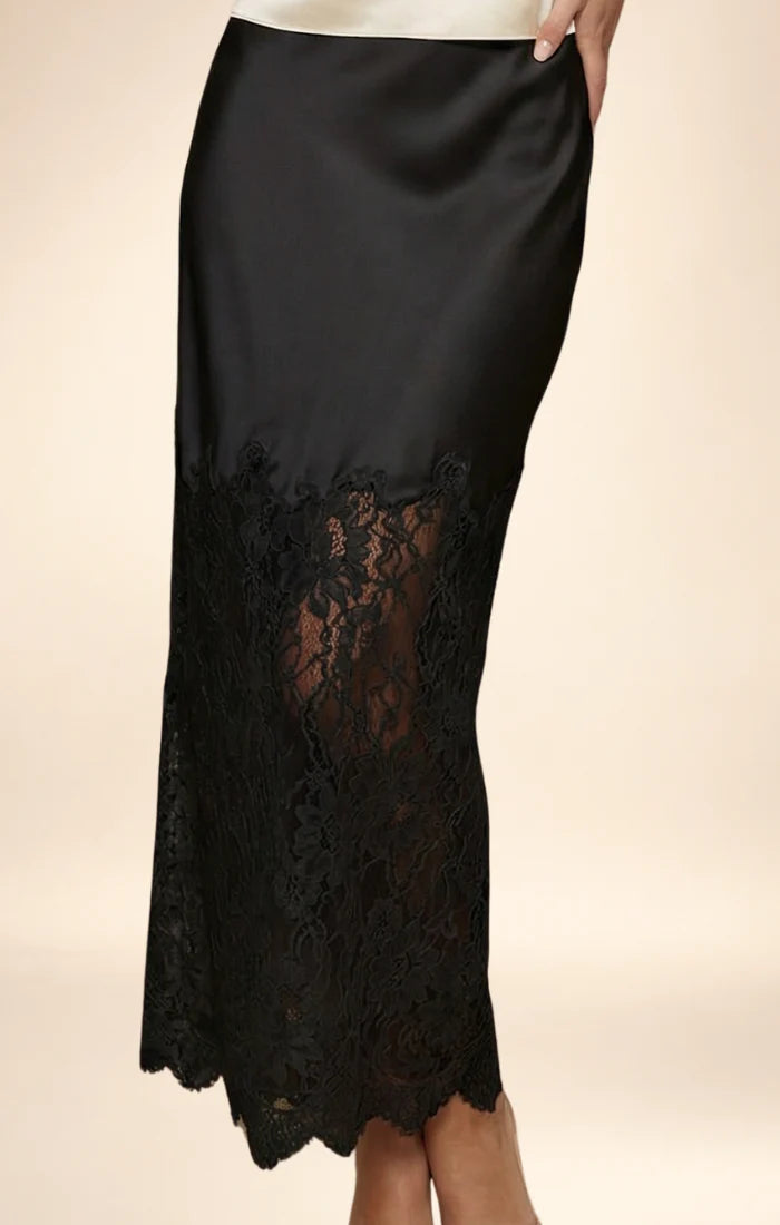 Reset By Jane Chelsea Silky Skirt - Black
