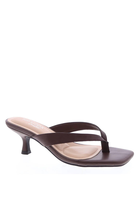 Top Moda -Lettie Low Sandal Heel : Brown