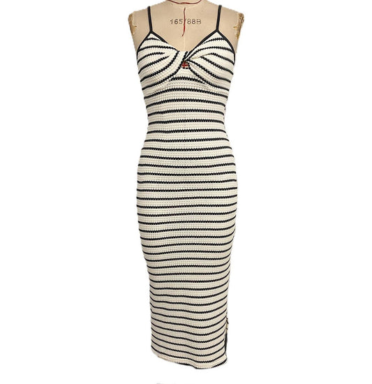 HIDDENBRAND - Vintage Vacation Striped Slim Fit Camisole Bodycon Dress