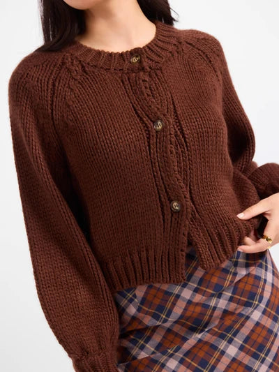Sadie & Sage Dance More Button Down Cardigan - Brown