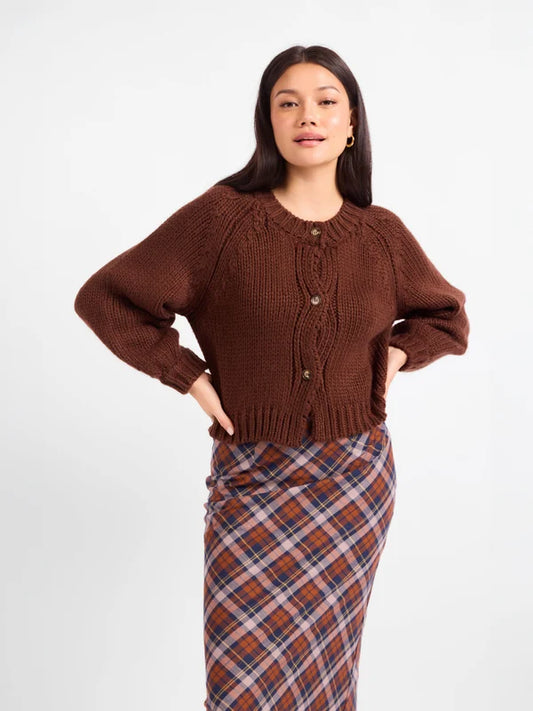 Sadie & Sage Dance More Button Down Cardigan - Brown