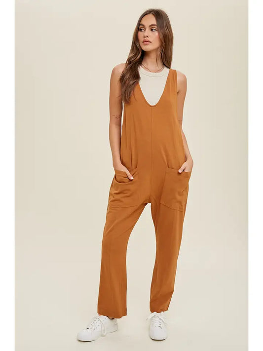 Wishlist Knit Open Back Jumpsuit - Ecru