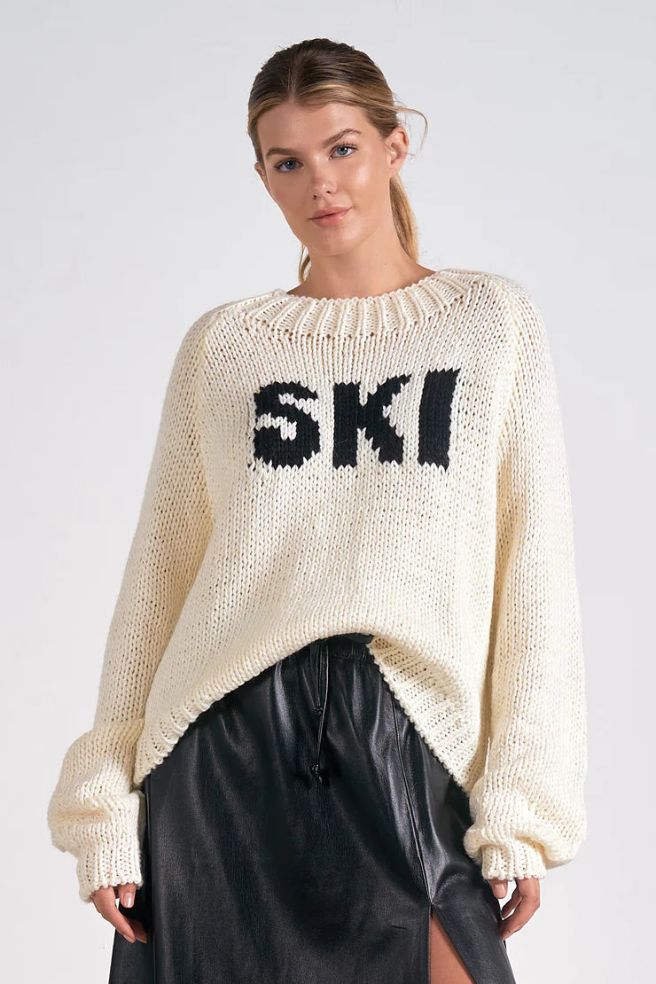 Elan Ski Wide Knit Sweater - Off White