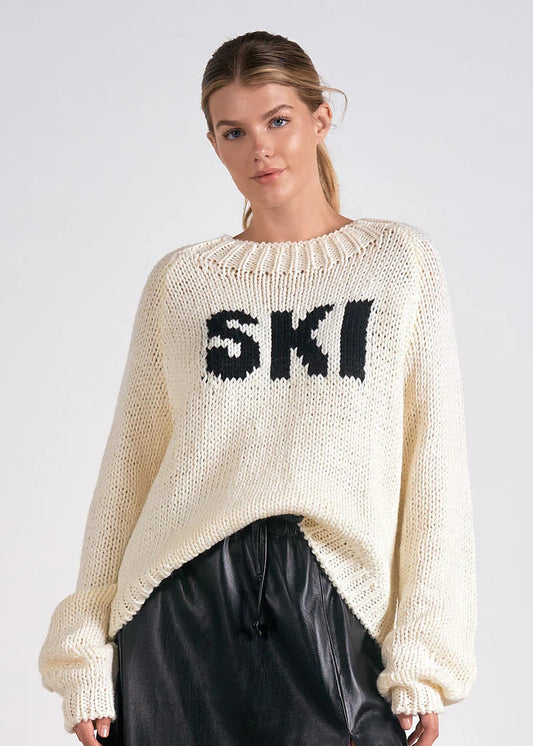 Elan Ski Wide Knit Sweater - Off White