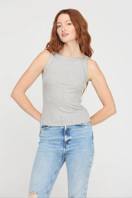 Project Social Tee Emil High Neck Tank Top - Heather Grey
