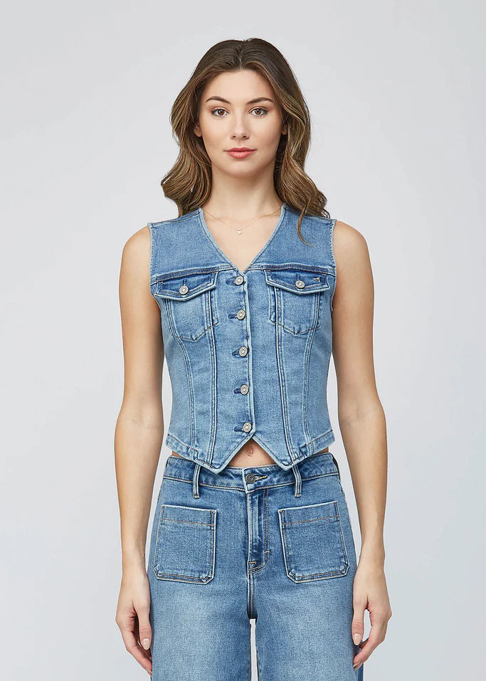 Hidden Medium Fitted Denim Vest