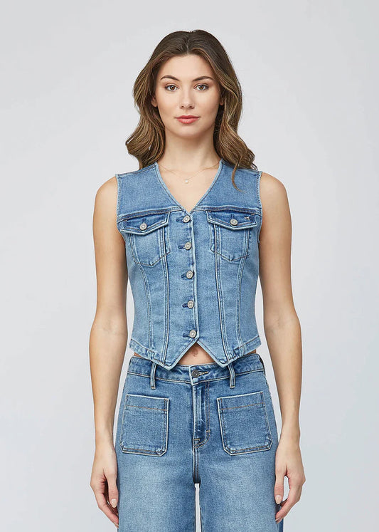Hidden Medium Fitted Denim Vest