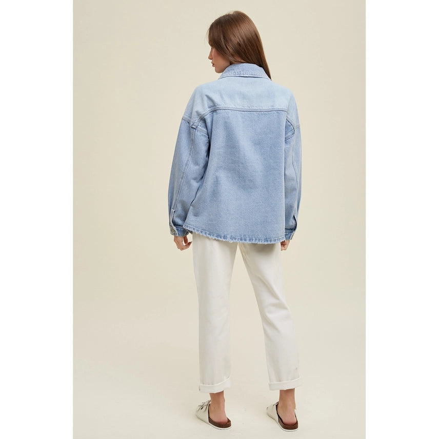 Wishlist Frayed Denim Shacket