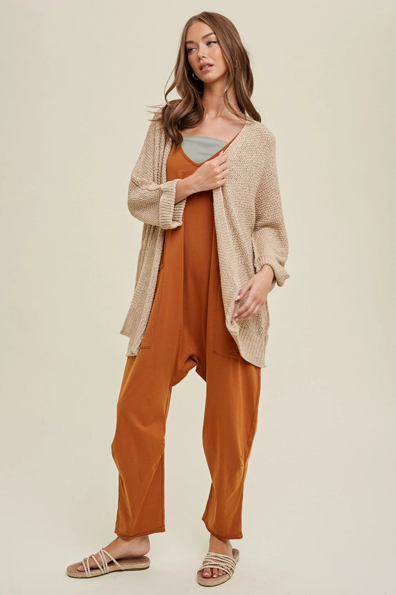 Wishlist Garment Washed Oversized Knit Jumpsuit