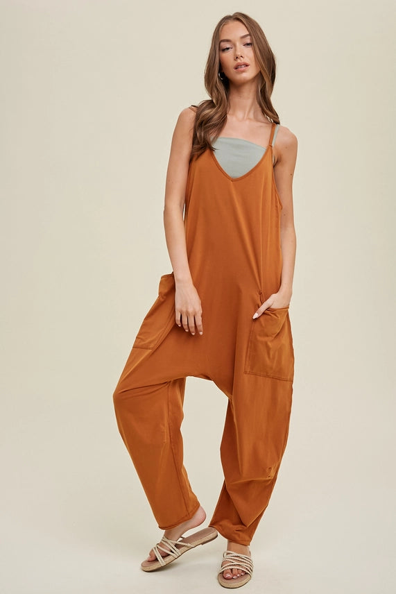 Wishlist Garment Washed Oversized Knit Jumpsuit