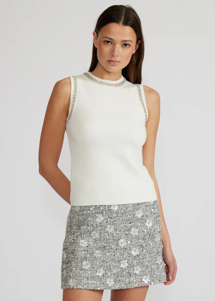 Lucy Paris Giana Crystal Trim Tank Top