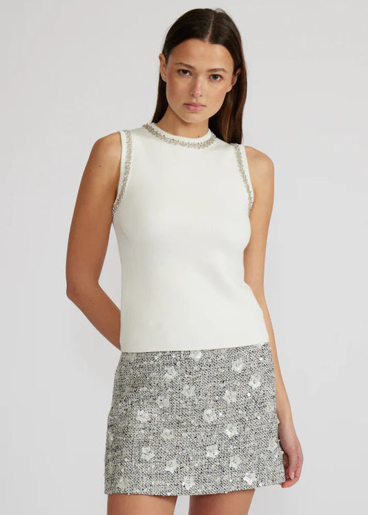 Lucy Paris Giana Crystal Trim Tank Top