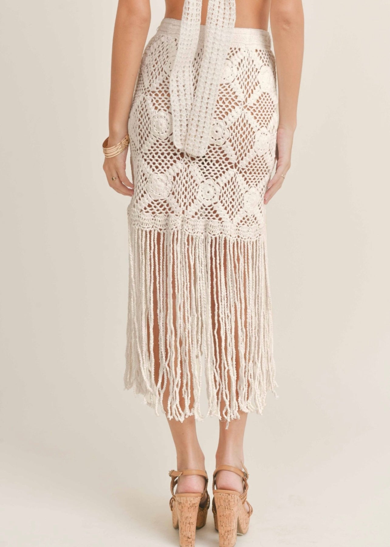 Sage the Label Goddess Crochet Fringe Skirt