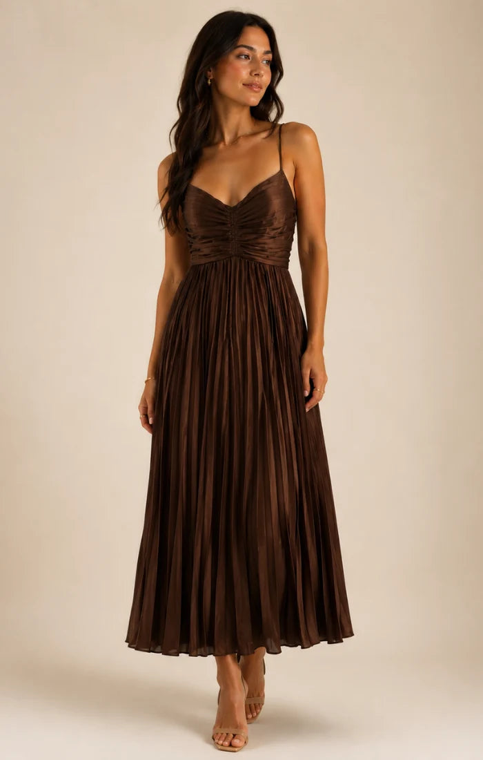Reset By Jane Joanna Dress - Cinnamon Brown
