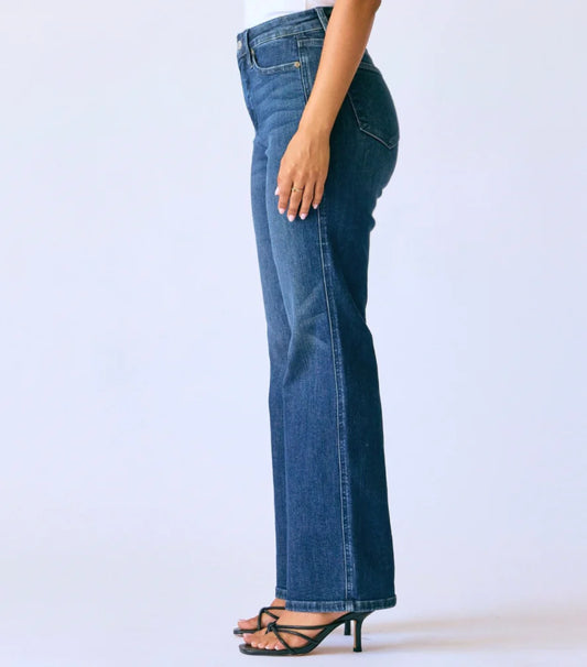 Judy Blue MR Petite Straight Leg Jean - Dark Wash