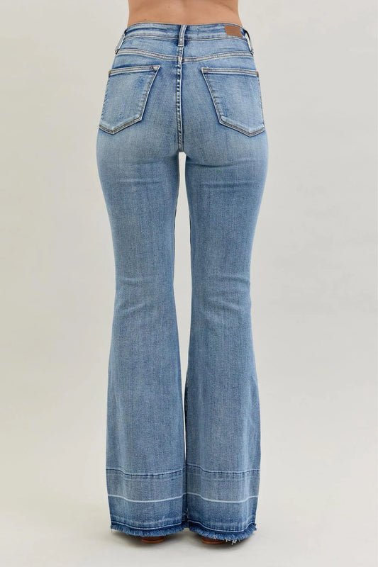 Judy Blue Tummy Control Released Hem Flare Jeans