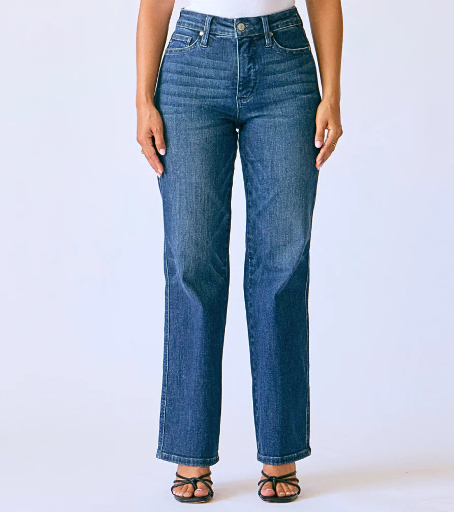 Judy Blue MR Petite Straight Leg Jean - Dark Wash
