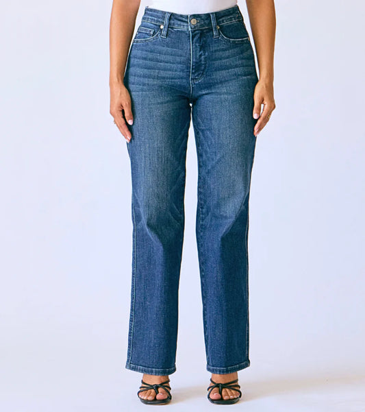 Judy Blue MR Petite Straight Leg Jean - Dark Wash