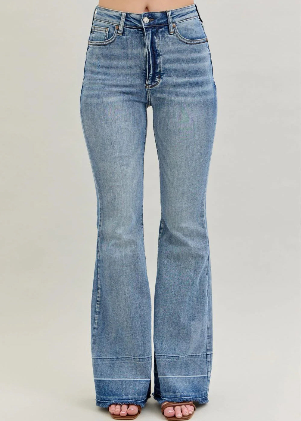 Judy Blue Tummy Control Released Hem Flare Jeans