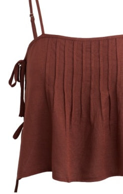 Bila 77 Kelton Side Tie Top - Coconut Shell
