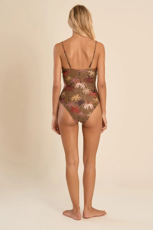 Molly Bracken Khaki Tropical One Piece